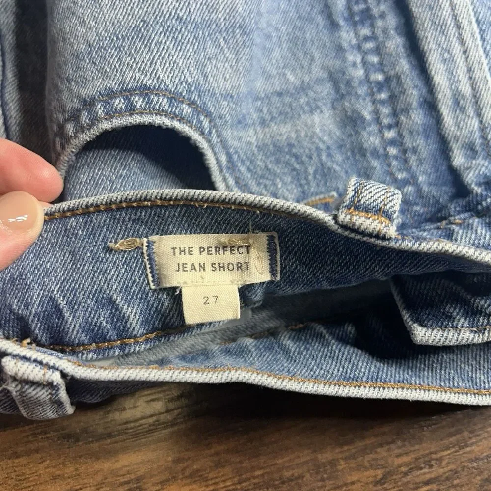 Madewell Women's The Perfect Jean Shorts Size 27 Raw Hem Denim Cut Offs - Picture 8 of 11